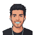 Pixel portrait of Akash Singh wearing a headset, on the call